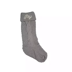 Gray Joy Cable Knit Stocking