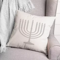 Gray Menorah Pillow