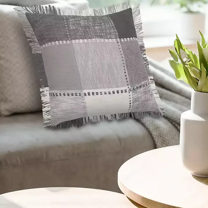 Gray Monochrome Accent Pillow