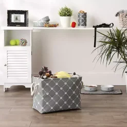 Gray Paw Trellis Rectangle Basket, 16 in.