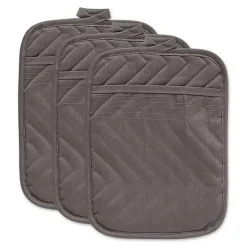 Gray Quilted 3-pc. Potholder Set