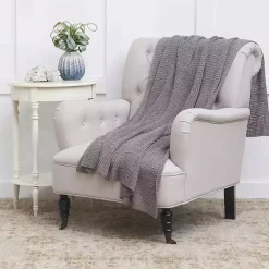 Gray Soft Knitted Throw