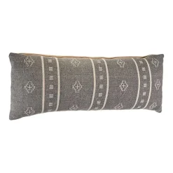 Gray Southwestern Geo Lumbar Pillow