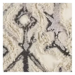 Gray Textured Geometric Pillow