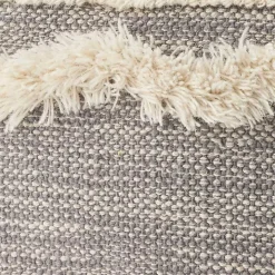 Gray Tufted Chevron Cube Pouf