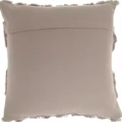 Gray Tufted Diagonal Checkers Throw Pillow