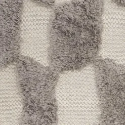 Gray Tufted Diagonal Checkers Throw Pillow