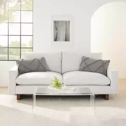 Gray Tufted Diamond Lumbar Pillows, Set of 2