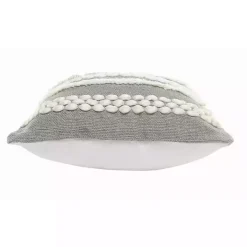 Gray Tufted Indoor/Outdoor Pillow