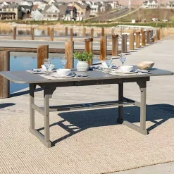 Gray Wash Extendable Outdoor Dining Table