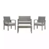 Gray Wicker Frame 4-pc. Outdoor Living Set