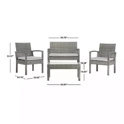 Gray Wicker Frame 4-pc. Outdoor Living Set