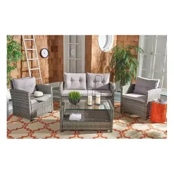 Gray Wicker 4-pc. Deluxe Outdoor Living Set