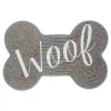 Gray Woof Bone Pet Bowl Mat