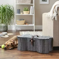 Gray Woven Bone Shaped Basket, 24 in.