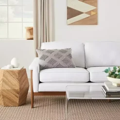 Gray Woven Diamonds Lumbar Pillow