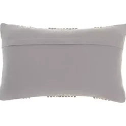 Gray Woven Diamonds Lumbar Pillow