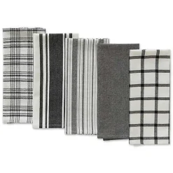 Gray Woven Dish Towels, Set of 5
