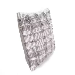 Gray Woven Frill Pillow