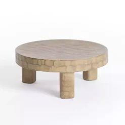 Graywash Mango Wood Round Riser