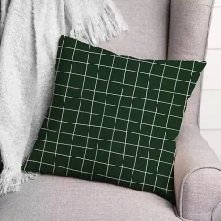 Green & White Grid Indoor/Outdoor Pillow