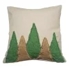 Green and Brown Trees Christmas Pillow