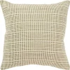 Green and Natural Sea Striped Pillow