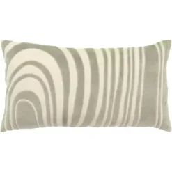 Green and Natural Wave Lumbar Pillow