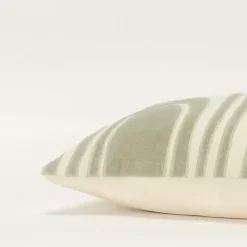 Green and Natural Wave Lumbar Pillow