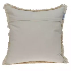 Green and Tan Medallion Fringe Pillow