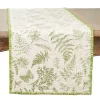 Green Botanical Whipstitch Table Runner