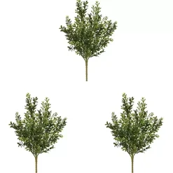 Green Boxwood Bush Stems, Set of 3