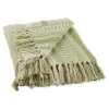 Green Braided Fringe Throw