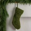 Green Chunky Knit Christmas Stocking