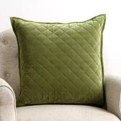 Green Diamond Velvet Pillow