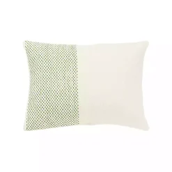 Green Dotted Colorblock Throw Pillow