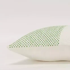 Green Dotted Colorblock Throw Pillow