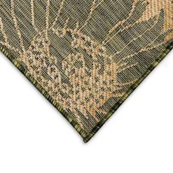 Green Floral Blooms Outdoor Area Rug, 4x7