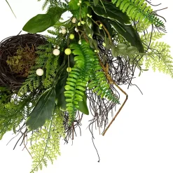 Green Foliage Bird Nest Wreath