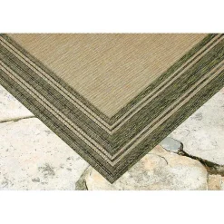 Green Framed Border Outdoor Area Rug, 7x9