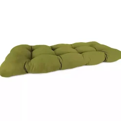 Green French Edge Outdoor Wicker Settee Cushion