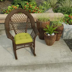 Green French Edge 2-pc. Outdoor Wicker Cushion Set