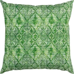 Green Geometric Diamonds Outdoor Pillow, 22 in.