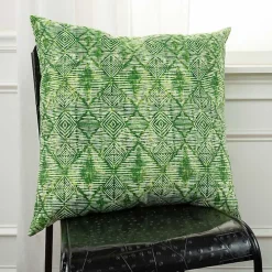 Green Geometric Diamonds Outdoor Pillow, 22 in.