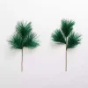 Green Glitter Pine Needle Picks, Set of 2