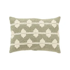 Green Heathered Embroidered Diamond Throw Pillow