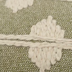 Green Heathered Embroidered Diamond Throw Pillow