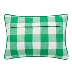 Green Luck Clovers Plaid Pillow