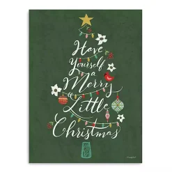 Green Merry Little Christmas Christmas Wall Plaque