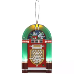Green Mini Jukebox LED Christmas Ornament